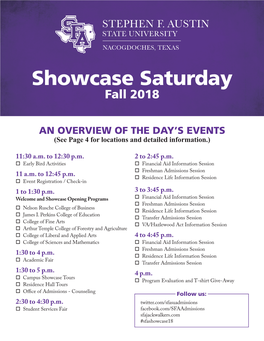 Showcase Saturday Fall 2018