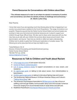 Resources to Talk to Children and Youth About Racism