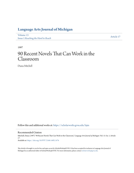 90 Recent Novels That Can Work in the Classroom Diana Mitchell