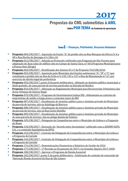 Propostas CML 2017 Tema