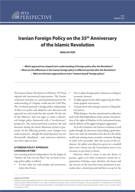 Iranian Foreign Policy on the 35Th Anniversary of the Islamic Revolution