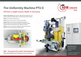 Tire Uniformity Machine PTU-E All from a Single Source