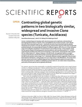 Contrasting Global Genetic Patterns in Two Biologically