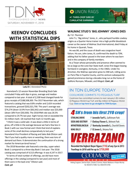 Keenov Concludes with Statistical Dips
