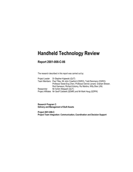 Handheld Technology Review