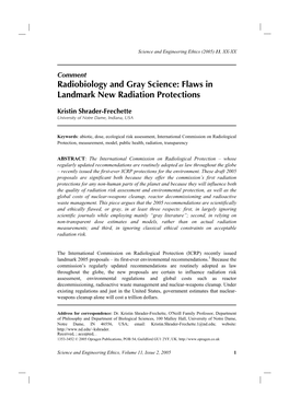 Radiobiology and Gray Science: Flaws in Landmark New Radiation Protections