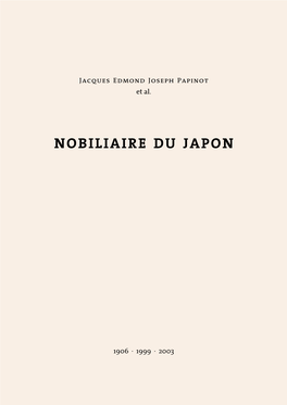 Nobiliaire Du Japon