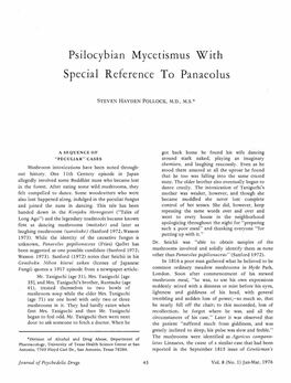 Psilocybian Mycetismus with Special Reference to Panaeolus