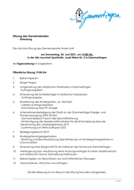 Sitzungsunterlagen Bekanntmachung 24.06.2021