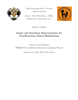 Linear and Non-Linear Supersymmetry for Non-Hermitian Matrix Hamiltonians