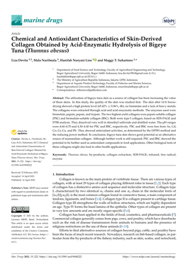 Chemical and Antioxidant Characteristics of Skin-Derived Collagen Obtained by Acid-Enzymatic Hydrolysis of Bigeye Tuna (Thunnus Obesus)
