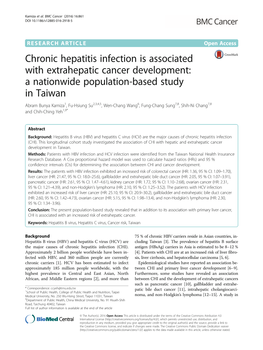 Chronic Hepatitis Infection Is Associated with Extrahepatic Cancer