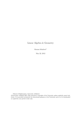 Linear Algebra & Geometry