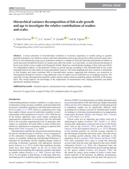 Hierarchical Variance Decomposition of Fish Scale Growth and Age to Investigate the Relative Contributions of Readers and Scales