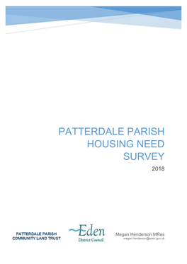 Patterdale Parish Housing Need Survey 2018