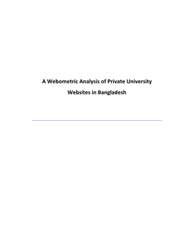 A Webometric Analysis of Private University Websites in Bangladesh