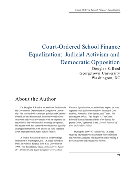 Court-Ordered School Finance Equalization