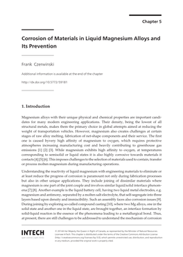 Corrosion of Materials in Liquid Magnesium Alloys and Its Prevention