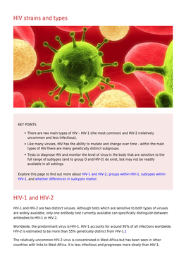 HIV Strains and Types