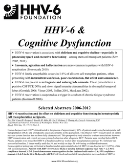 HHV-6 & Cognitive Dysfunction