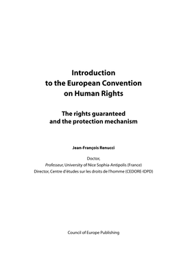 Introduction to the European Convention on Human Rights