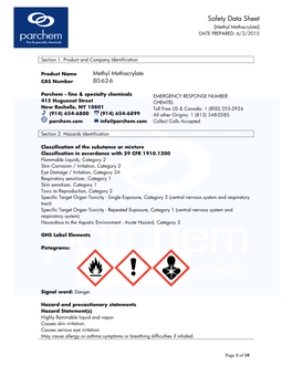 GHS Methyl Methacrylate MSDS.Pdf