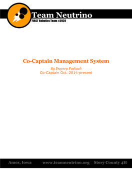 Team Neutrino Co-Captain Management System