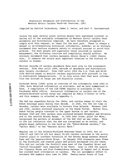 Caribou, Rangifer Tarandus, Movements and Distribution