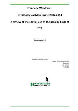 Edinbane Bird Monitoring: Page 1 Haworth Conservation: Page 2