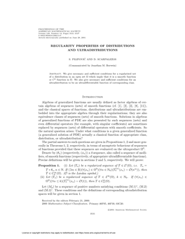 Regularity Properties of Distributions and Ultradistributions