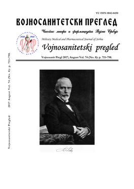 VOJNOSANITETSKI PREGLED ^Asopis Lekara I Farmaceuta Vojske Srbije