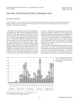 Diversity of Freshwater Fishes in Southeast Asia