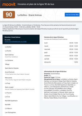 Horaires Et Trajet De La Ligne 90 De Bus Sur Une Carte