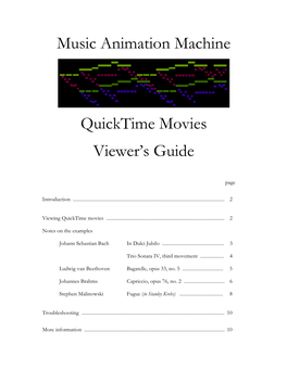 Music Animation Machine Quicktime Movies Viewer's Guide