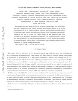 Arxiv:1805.11294V1 [Nlin.SI] 29 May 2018