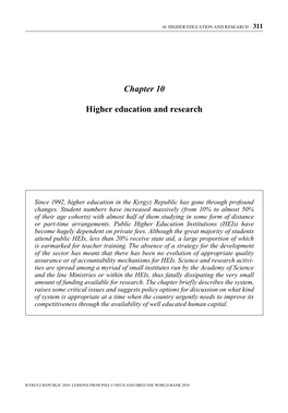 Chapter 10 Higher Education and Research