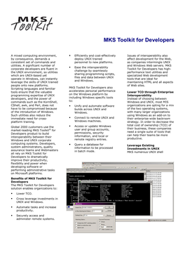 MKS Toolkit for Developers