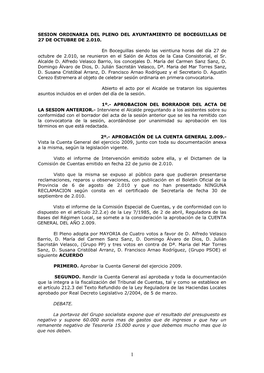 Sesion Ordinaria Del Pleno Del Ayuntamiento De Boceguillas De 27 De Octubre De 2.010