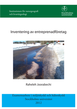 Inventering Av Entreprenadföretag (Examensarbete 2012)