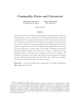 Commodity Prices and Currencies∗