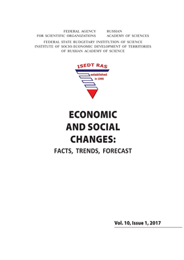 Economic and Social Changes: Facts, Trends, Forecast