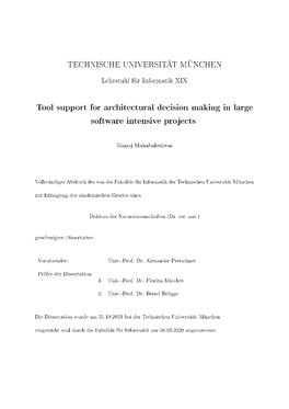 Tool Support for Architectural Decision Making in Large Software Intensive Projects