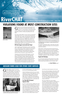 VIOLATIONS FOUND at MOST CONSTRUCTION SITES Eorgia Was the Fourth Fastest-Growing State in the Country Between July 2005 and July 2006, Accord- Ging to the U.S