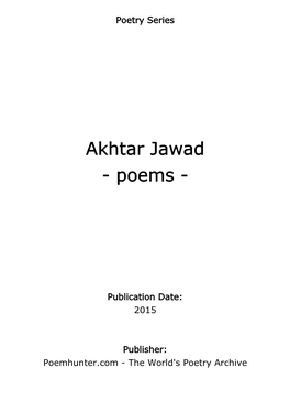 Akhtar Jawad - Poems