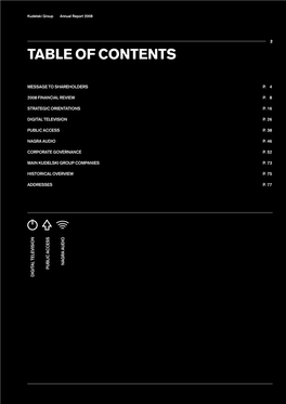 Table of Contents