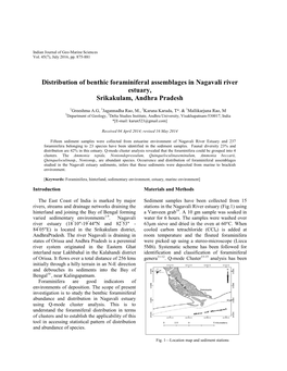 Distribution of Benthic Foraminiferal Assemblages in Nagavali River Estuary, Srikakulam, Andhra Pradesh