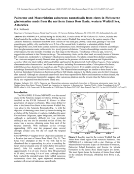 Paleocene and Maastrichtian Calcareous Nannofossils from Clasts