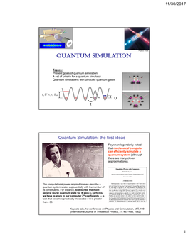 Quantum Simulation