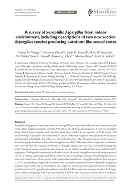 A Survey of Xerophilic Aspergillus from Indoor Environment