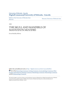 THE SKULL and MANDIBLE of MASTODON MOODIEI Erwin Hinckley Barbour